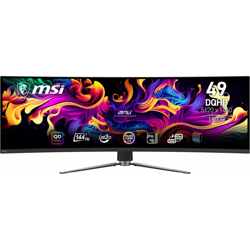 MSI MPG 491CQP QD-OLED monitors 124.5 cm (49 colli) 5120 x 1440 pikseļi DQHD Melns