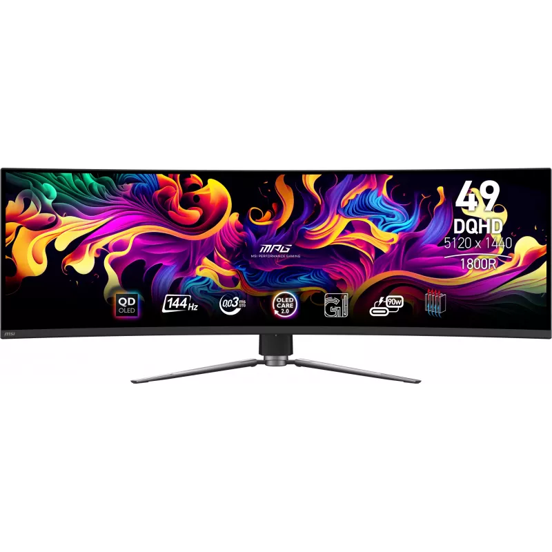 MSI MPG 491CQP QD-OLED monitors 124.5 cm (49 colli) 5120 x 1440 pikseļi DQHD Melns