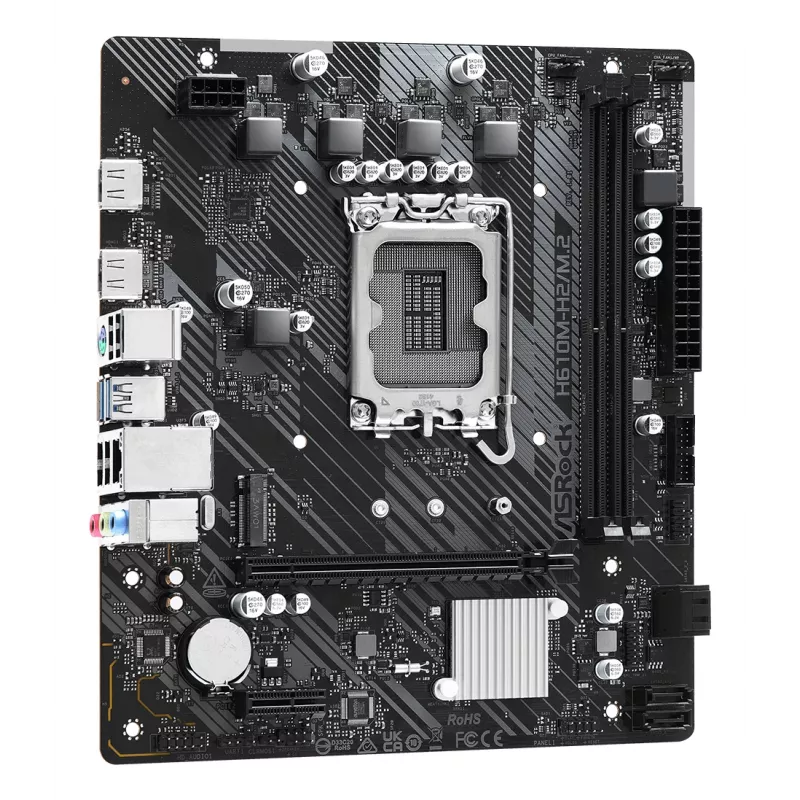 ASRock H610M-H2/M.2 mātesplate, LGA1700, Intel H610, 2x DDR4, 2x HDMI, micro ATX