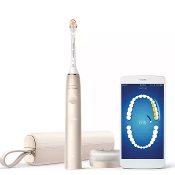 Philips Sonicare DiamondClean Prestige 9900 sērija HX9992/11 Sonic elektriskā zobu birste ar SenseIQ – Šampanietis