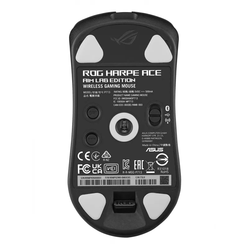 ASUS ROG Harpe Ace Aim Lab Edition pele Gaming Ambidextrous RF Wireless + Bluetooth + USB Type-A Optiskā 36000 DPI
