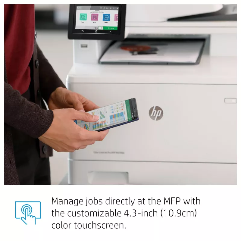 HP Color LaserJet Pro MFP M479fnw, Drukā, kopē, skenē, faksē, e-pasts, Skenēšana uz e-pastu/PDF; 50-lapu ADF