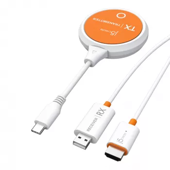 j5create JVAW62 ScreenCast USB-C® Bezvadu HDMI™ Pagarinātājs, Balts un Oranžs