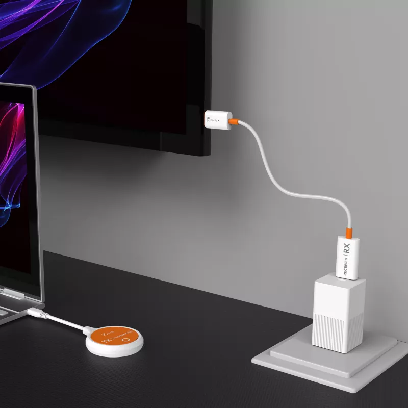j5create JVAW62 ScreenCast USB-C® Bezvadu HDMI™ Pagarinātājs, Balts un Oranžs