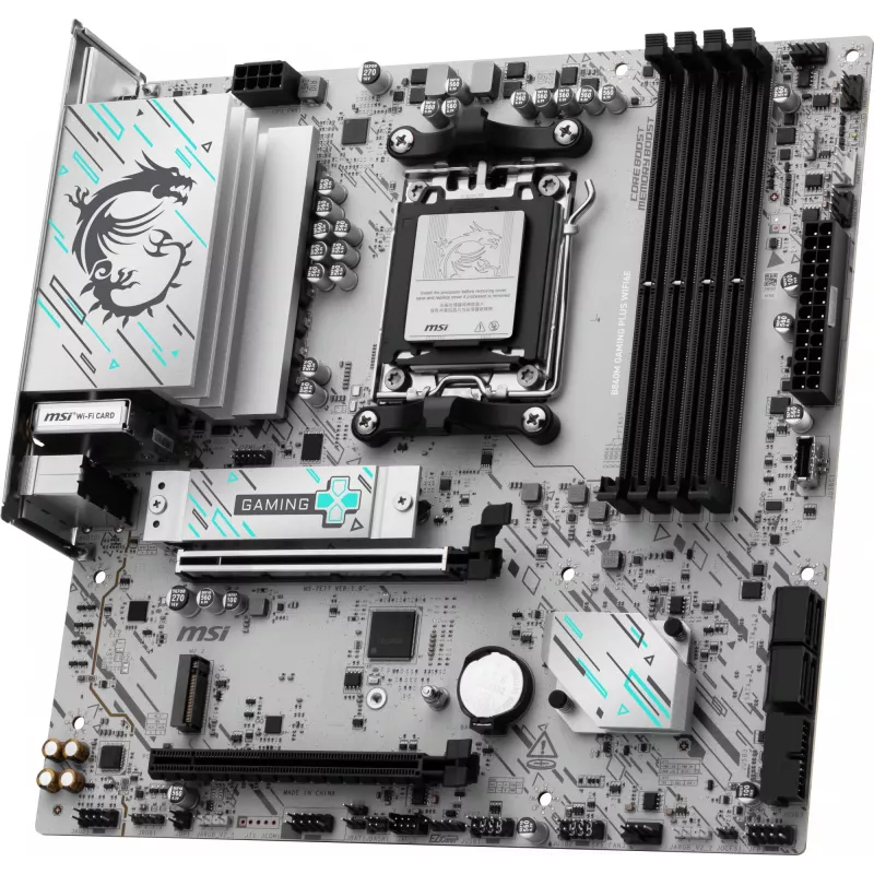 Mātesplate MSI B840M GAMING PLUS WIFI6E microATX, Socket AM5, DDR5 līdz 256GB, Wi‑Fi 6E, 2.5GbE, M.2 x2, HDMI 2.1