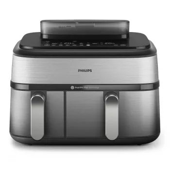 Philips 5000 sērijas NA555/00 fritieris Dubultā 9 L Brīvi stāvošs 2750 W Karstā gaisa fritieris Sudrabs
