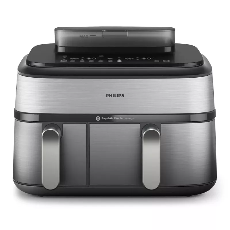 Philips 5000 sērijas NA555/00 fritieris Dubultā 9 L Brīvi stāvošs 2750 W Karstā gaisa fritieris Sudrabs