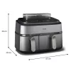 Philips 5000 sērijas NA555/00 fritieris Dubultā 9 L Brīvi stāvošs 2750 W Karstā gaisa fritieris Sudrabs