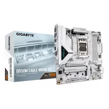 Mātesplate GIGABYTE B850M EAGLE WIFI6E ICE — AMD Ryzen 9000, DDR5, PCIe 5.0, Wi-Fi 6E