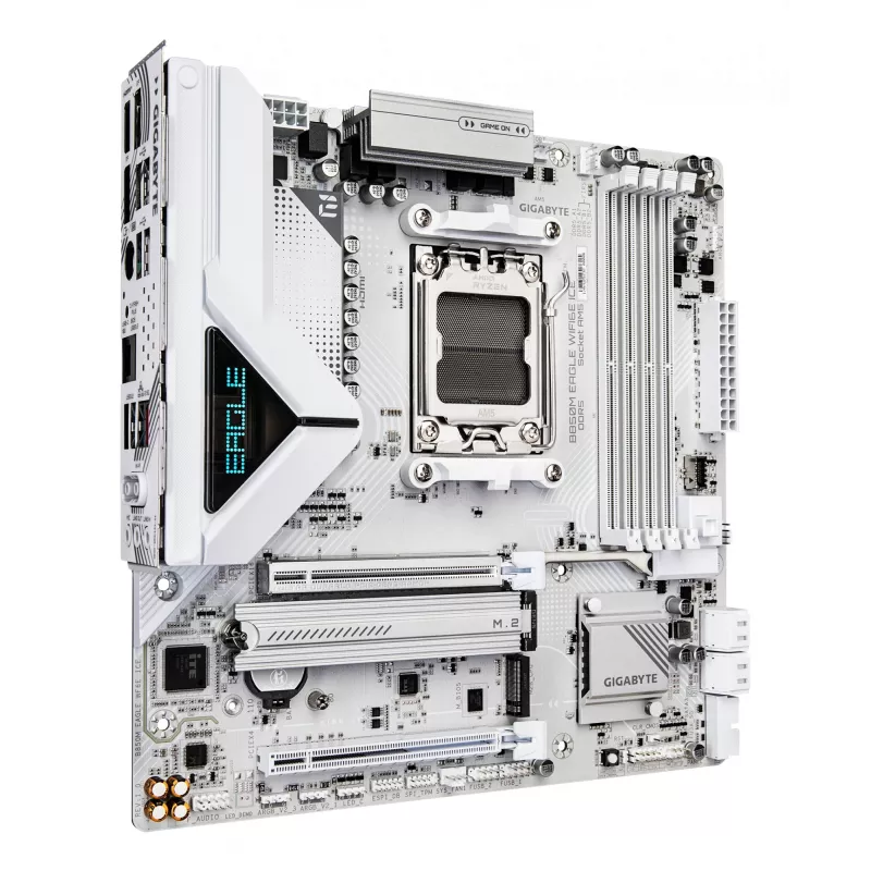 Mātesplate GIGABYTE B850M EAGLE WIFI6E ICE — AMD Ryzen 9000, DDR5, PCIe 5.0, Wi-Fi 6E