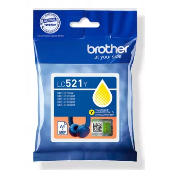 Brother LC521Y oriģinālā dzeltenā tintes kasetne