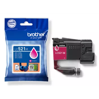 Brother LC521M oriģinālā tintes kasetne - fuksīna