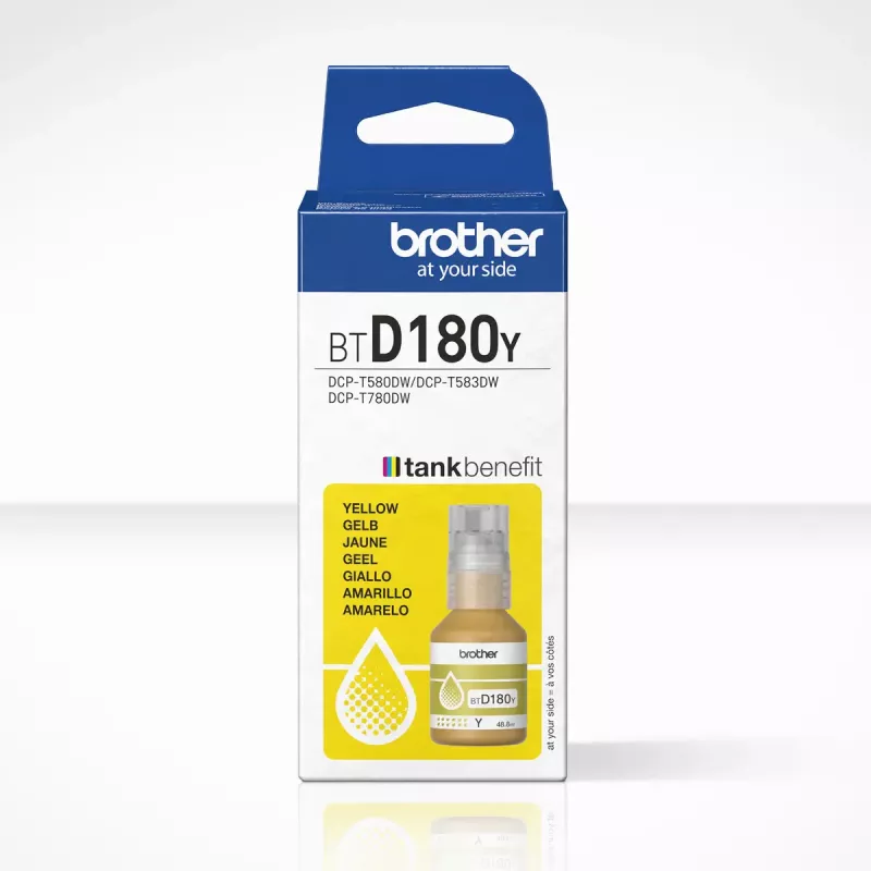 Brother BTD180Y oriģinālā dzeltenā tintes pudele