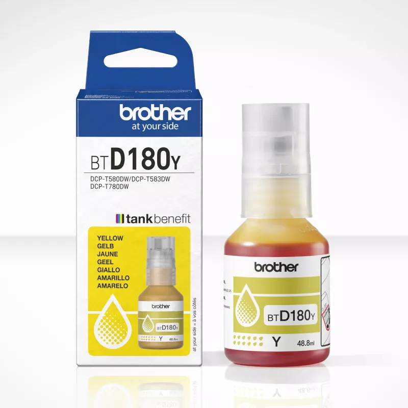 Brother BTD180Y oriģinālā dzeltenā tintes pudele