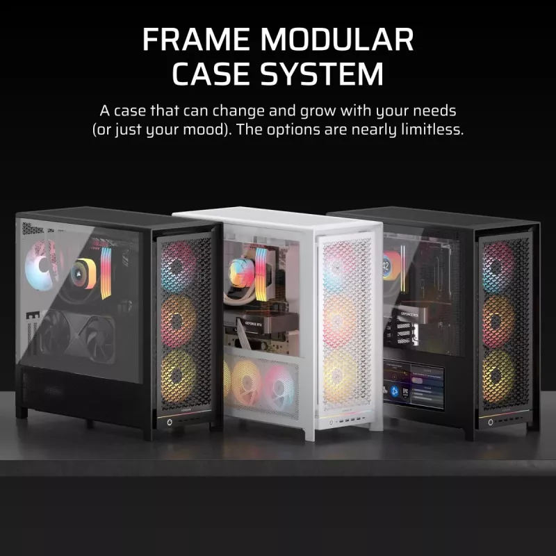 CORSAIR FRAME 5000D RS ARGB Midi Tower korpuss balts - augstas gaisa plūsmas korpuss