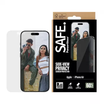 Aizsargstikls PanzerGlass SAFE. Privacy Apple iPhone Air — rūdīts stikls, Ultra-Wide Fit, EasyAligner, izturīgs pret skrāpējumiem un triecieniem