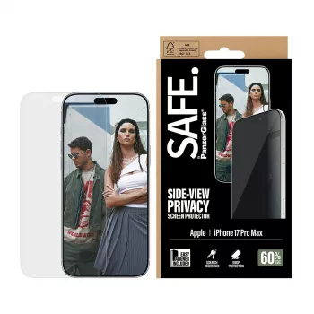 PanzerGlass SAFE. by ® 2-Way Privātuma Ekrāna Aizsargs iPhone 17 Pro Max | Ultra-Wide Fit ar EasyAligner