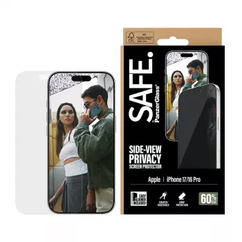 PanzerGlass SAFE. by ® 2-Way Privacy Screen Protector iPhone 17 | iPhone 16 Pro | Ultra-Wide Fit ar EasyAligner
