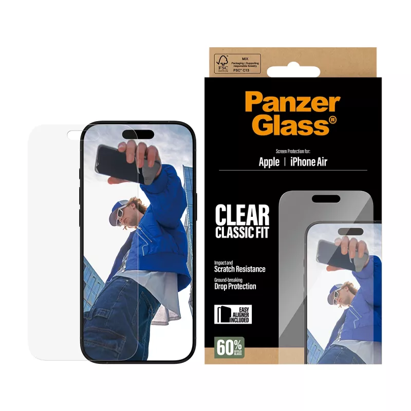 PanzerGlass® Ekrāna aizsargs iPhone Air | Classic Fit ar EasyAligner