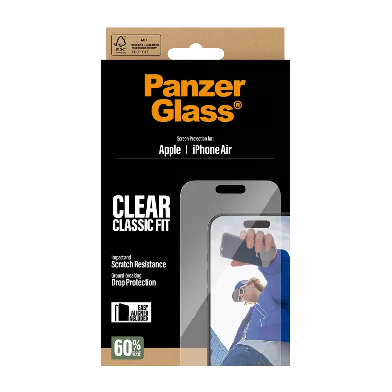PanzerGlass® Ekrāna aizsargs iPhone Air | Classic Fit ar EasyAligner