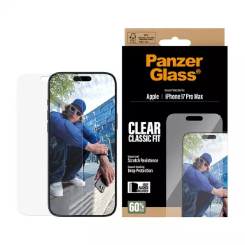 PanzerGlass® ekrāna aizsargs iPhone 17 Pro Max | Classic Fit ar EasyAligner