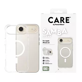 PanzerGlass CARE™ Samba Case Caurspīdīgs ar Baltu MagSafe iPhone Air