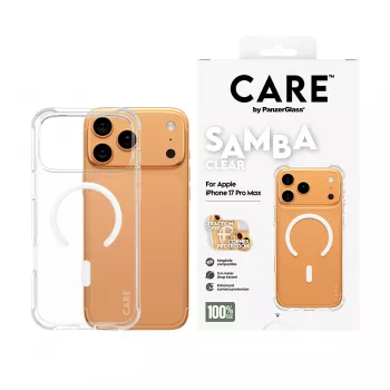 PanzerGlass CARE™ by ® Samba Case Caurspīdīgs ar Baltu MagSafe iPhone 17 Pro Max