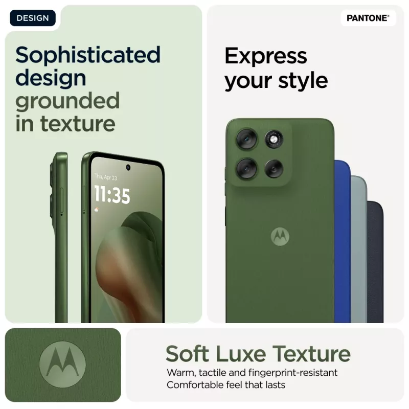 Motorola moto g56 5G 17,1 cm (6,72 collu) viedtālrunis, Dual SIM (nano-SIM + eSIM), Android 15, USB-C, 8 GB, 256 GB, 5200 mAh, 120 Hz, IP68/IP69, Dill Green
