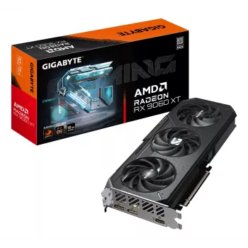 GIGABYTE Radeon RX 9060 XT GAMING OC 16G grafiskā karte - 16GB GDDR6, 128 bitu, PCI-E 5.0, 3320 MHz kodola frekvence, 2 x DisplayPort, 1 x HDMI, GV-R9060XTGAMING OC-16GD