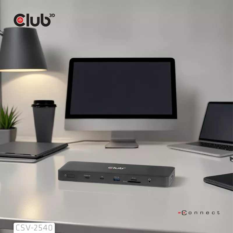 Docking stacija CLUB 3D 14-1 USB-C Quad Display ar 2× USB 2.0 portiem