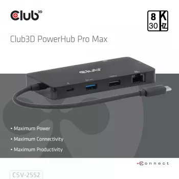 CLUB3D 9-1 Dual HDMI™ USB-C® Hubs ar PD3.0 100W