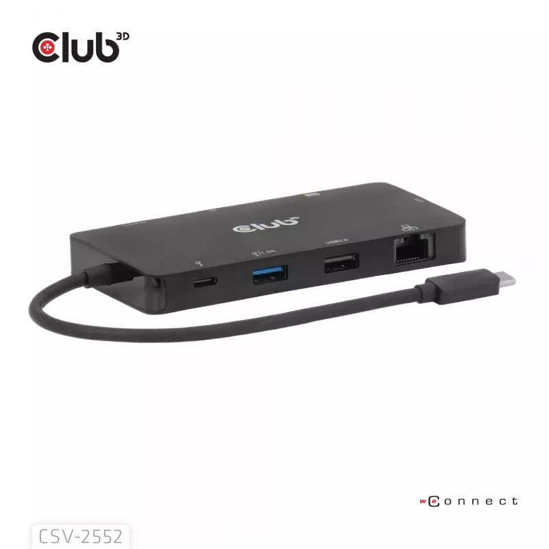 CLUB3D 9-1 Dual HDMI™ USB-C® Hubs ar PD3.0 100W