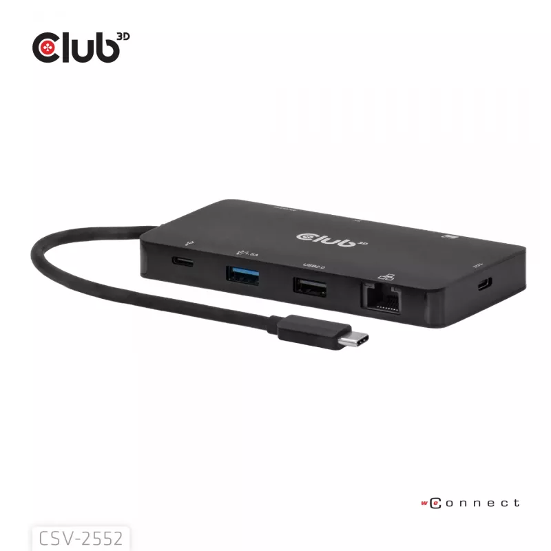 CLUB3D 9-1 Dual HDMI™ USB-C® Hubs ar PD3.0 100W