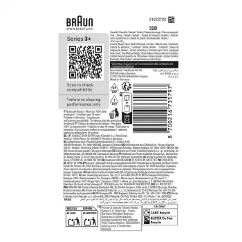 Skūšanās galviņa BRAUN Series 3 modelim 735797 — 1 nomaiņas galviņa, melna, nerūsējošais tērauds