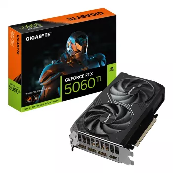 GIGABYTE GeForce RTX 5060 Ti WINDFORCE MAX OC 8G videokarte - 8 GB GDDR7, 128 bitu, PCI-E 5.0, 2587 MHz kodola frekvence, 3 x DP, 1 x HDMI, NVIDIA DLSS 4, GV-N506TWF2MAX OC-8GD