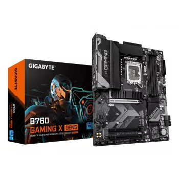 GIGABYTE B760 GAMING X GEN5 mātesplate - atbalsta 14. gen. Intel Core CPU, 8+1+1 fāžu VRM, līdz 5600MHz DDR5, 3xPCIe 4.0 M.2, 2.5 GbE LAN, USB 3.2 Gen 2