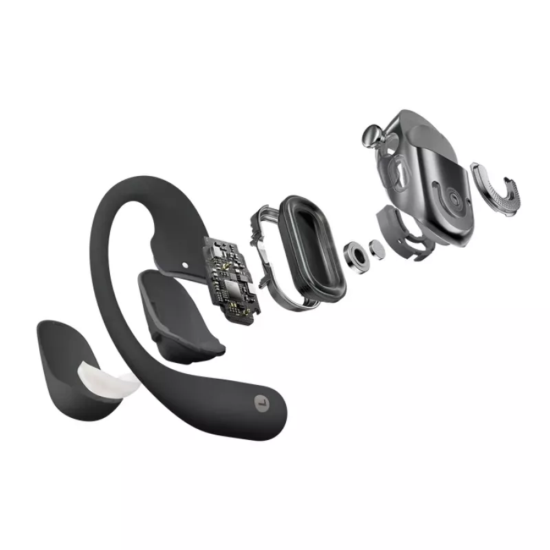 SHOKZ OpenFit 2+ Bezvadu Austiņas, Āķis aiz auss, Zvaniem/Mūzikai, Bluetooth, Melnas