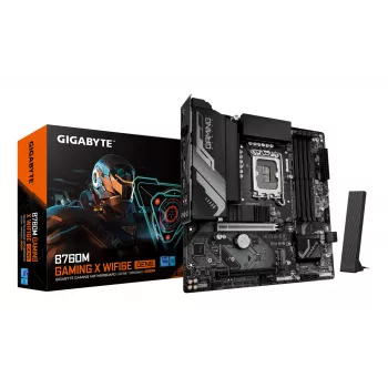 GIGABYTE B760M GAMING X WIFI6E GEN5 Micro ATX plate, LGA1700, B760, DDR5 līdz 5600MHz, 4 DIMM, 2x PCIe 4.0 M.2, Wi‑Fi 6E, 2.5GbE