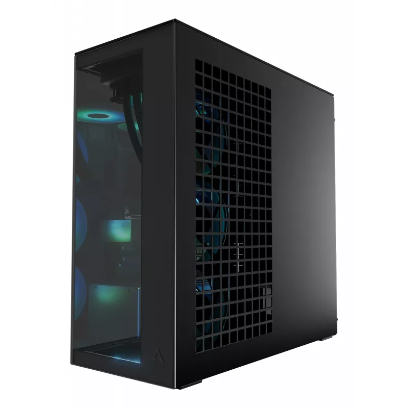 ARCTIC Xtender (Melns) Premium E-ATX PC korpuss, Midi Tower, PC, Melns, EATX, Metāls, Rūdīts stikls, Spēļu