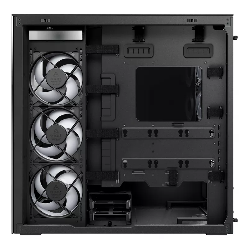 ARCTIC Xtender (Melns) Premium E-ATX PC korpuss, Midi Tower, PC, Melns, EATX, Metāls, Rūdīts stikls, Spēļu