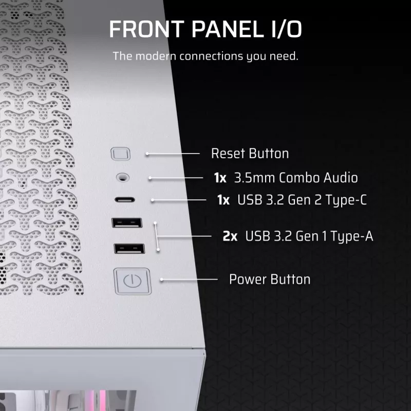 CORSAIR Midi Tower 3500X RS ARGB balts