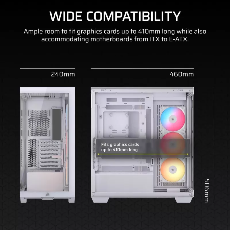 CORSAIR Midi Tower 3500X RS ARGB balts