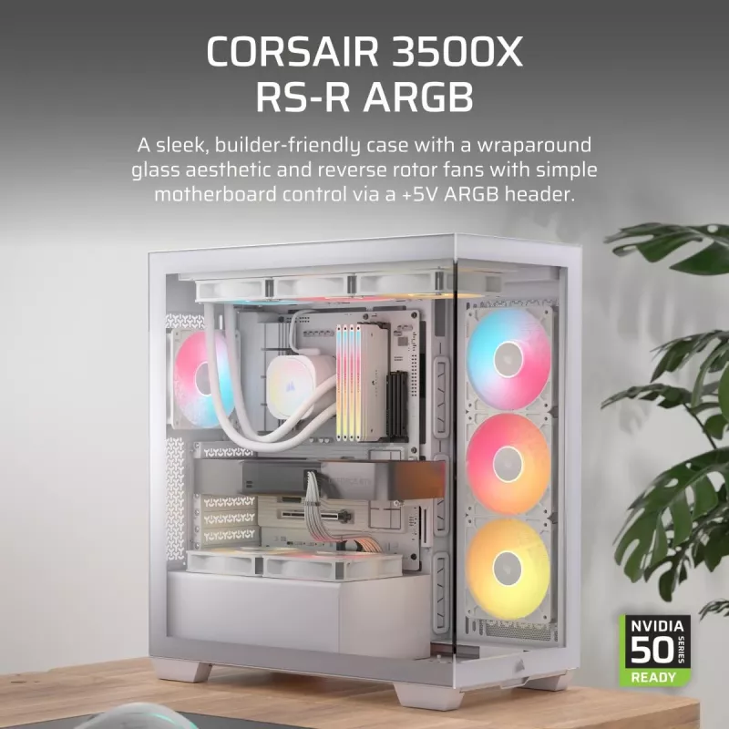 CORSAIR Midi Tower 3500X RS ARGB balts