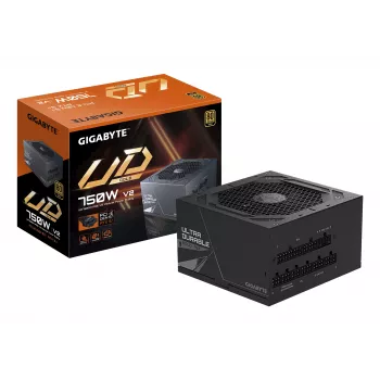 GIGABYTE UD750GM PG5 V2 barošanas bloks - PCIe Gen 5.1, 80 PLUS Gold, pilnībā modulārs, 120mm ventilators, ATX 3.1 saderīgs, EU kontaktdakša