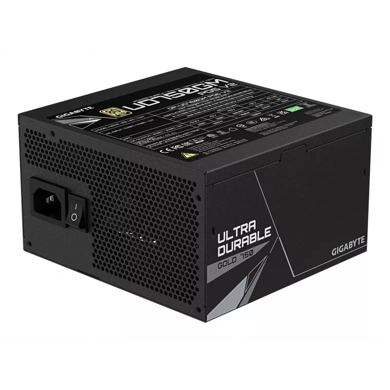 GIGABYTE UD750GM PG5 V2 barošanas bloks - PCIe Gen 5.1, 80 PLUS Gold, pilnībā modulārs, 120mm ventilators, ATX 3.1 saderīgs, EU kontaktdakša