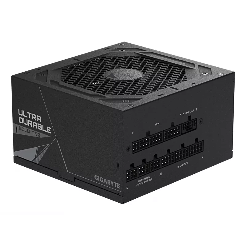 GIGABYTE UD750GM PG5 V2 barošanas bloks - PCIe Gen 5.1, 80 PLUS Gold, pilnībā modulārs, 120mm ventilators, ATX 3.1 saderīgs, EU kontaktdakša