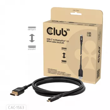 CLUB3D CAC-1563 USB-C uz DisplayPort kabelis 2 m Melns