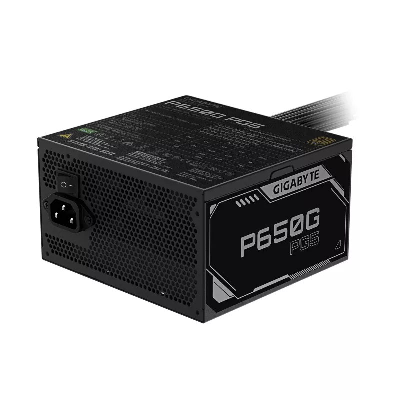 GIGABYTE P650G PCIE 5.1 datora barošanas avots, 650 W, 80 PLUS Gold, ATX 3.1