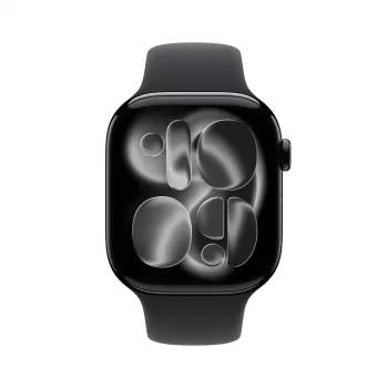 APPLE Watch Series 11 GPS 46mm Jet Black Aluminium korpuss ar Black Sport M/L siksniņu