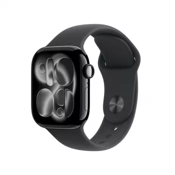 APPLE Watch Series 11 GPS + Cellular 42mm, Jet Black Alumīnija Korpuss ar Melnu Sporta Siksniņu S/M